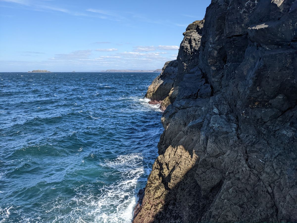 Sea cliffs along the South West Coast Path in Cornwall